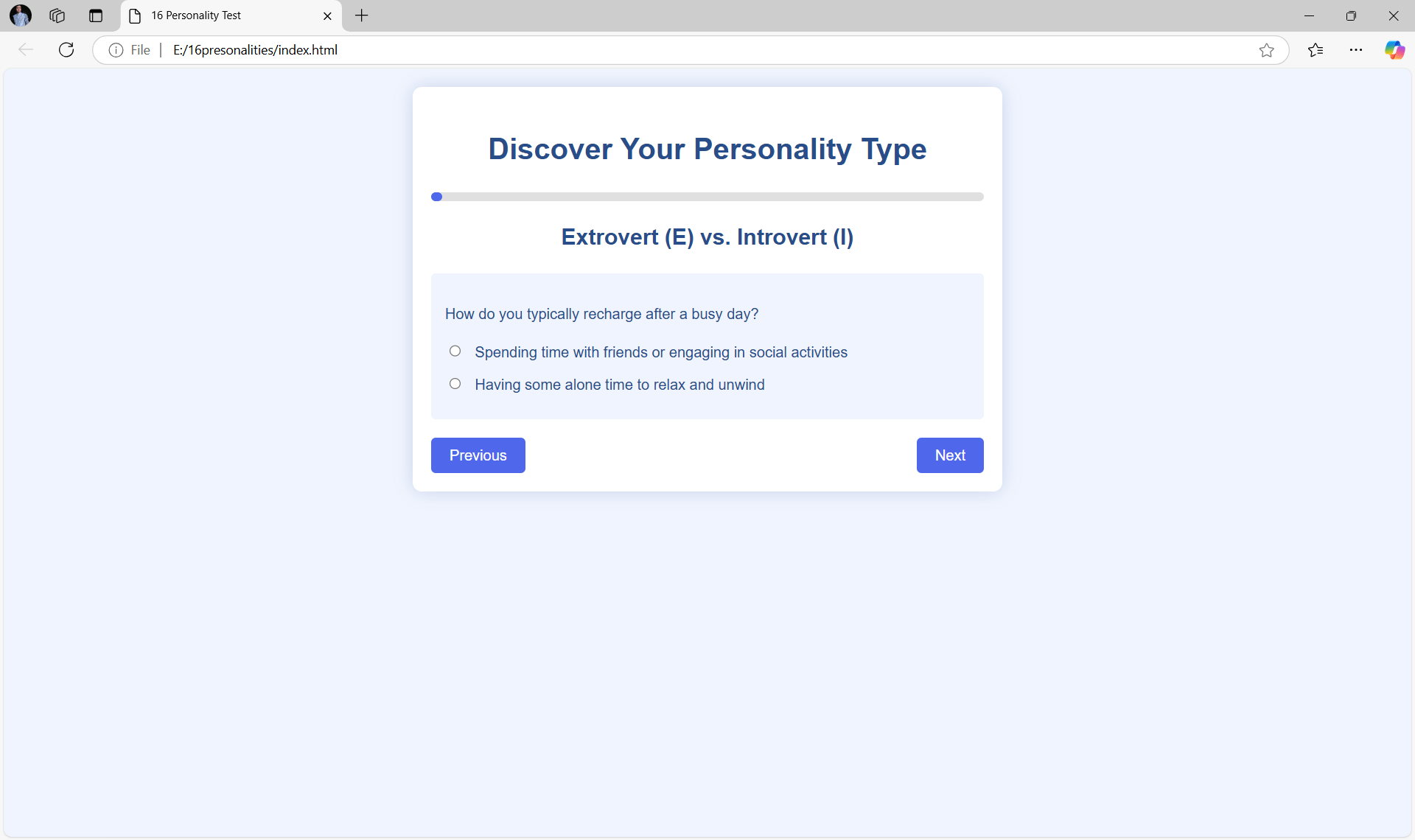 16 Personalities Web App